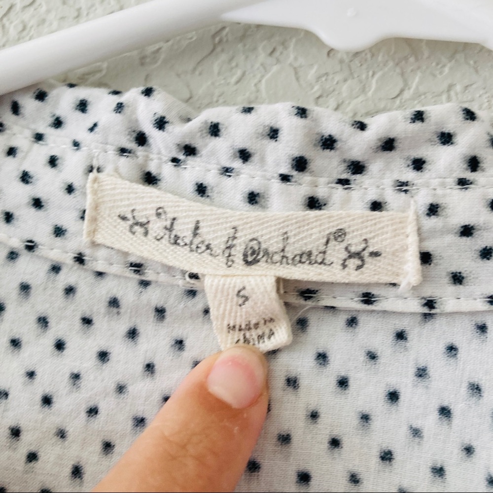 Hester & Orchard Polka Dot Cotton Button Down Shirt S - Picture 6 of 9